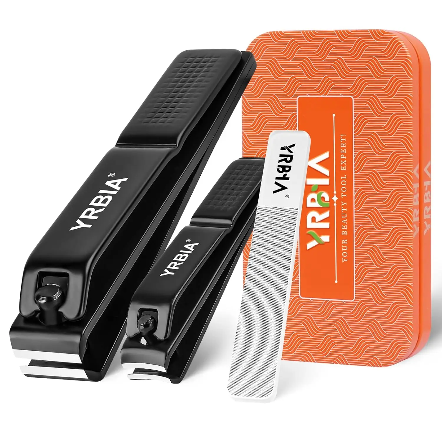 

Professional Ultra Sharp Nail Clipper Set with Glass File for Men and Women, Black