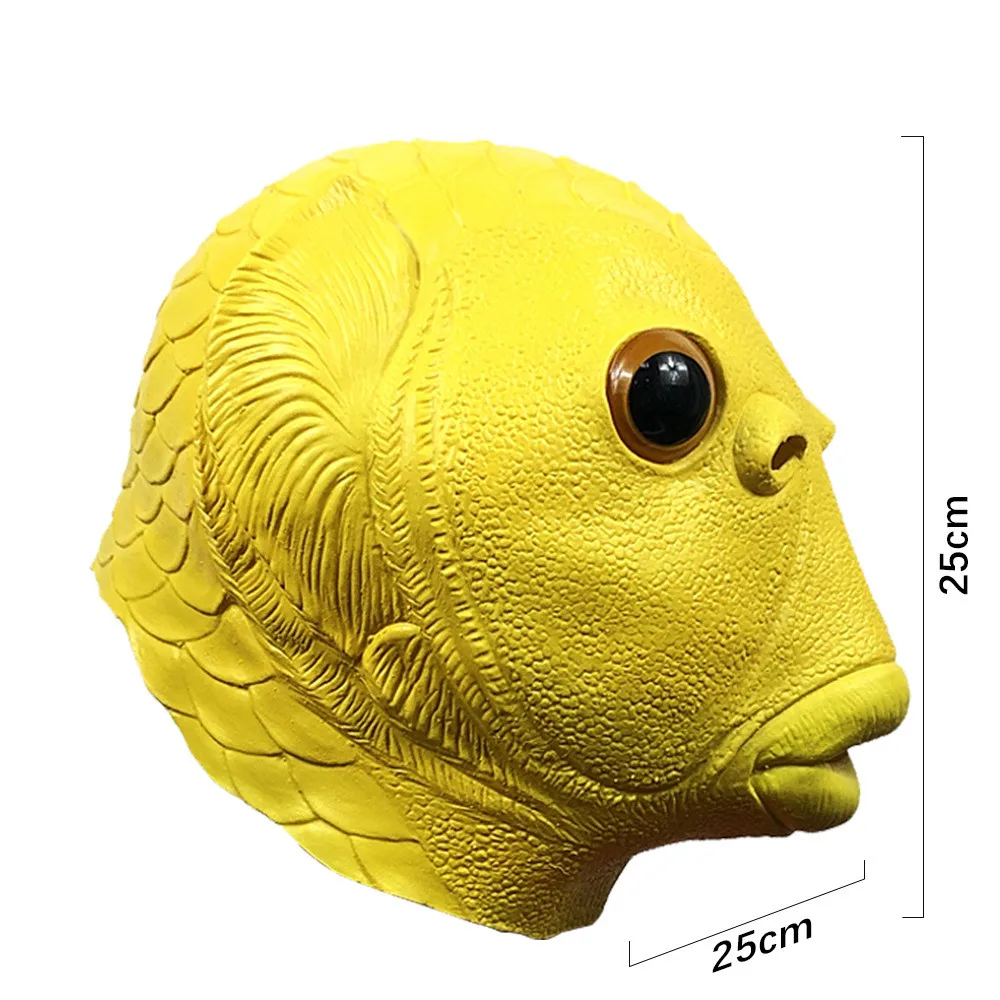 Fischmaske für Erwachsene, Natürliche Latex-Meereskreaturen-Vollkopfmaske für Halloween, Cosplay und Kostümpartys – Detail 11