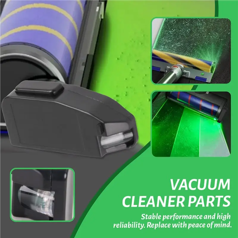 B98A Vacuum LED Light Attachment, Green Dust Detector Light for Vacuum Cleaner Head, Replacement Parts Accessories