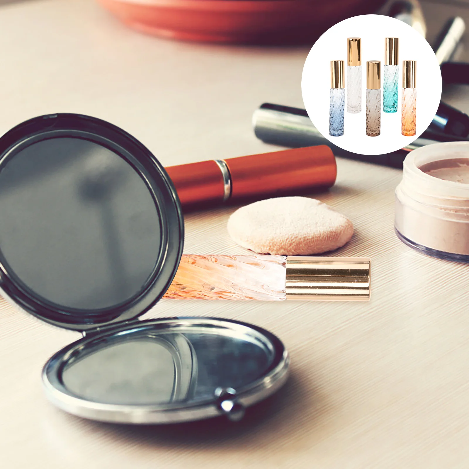 

5Pcs Glass Sprayer Bottle with Twill Design Multipurpose Liquid Spray Container for Essential Oil Perfume Travel Use