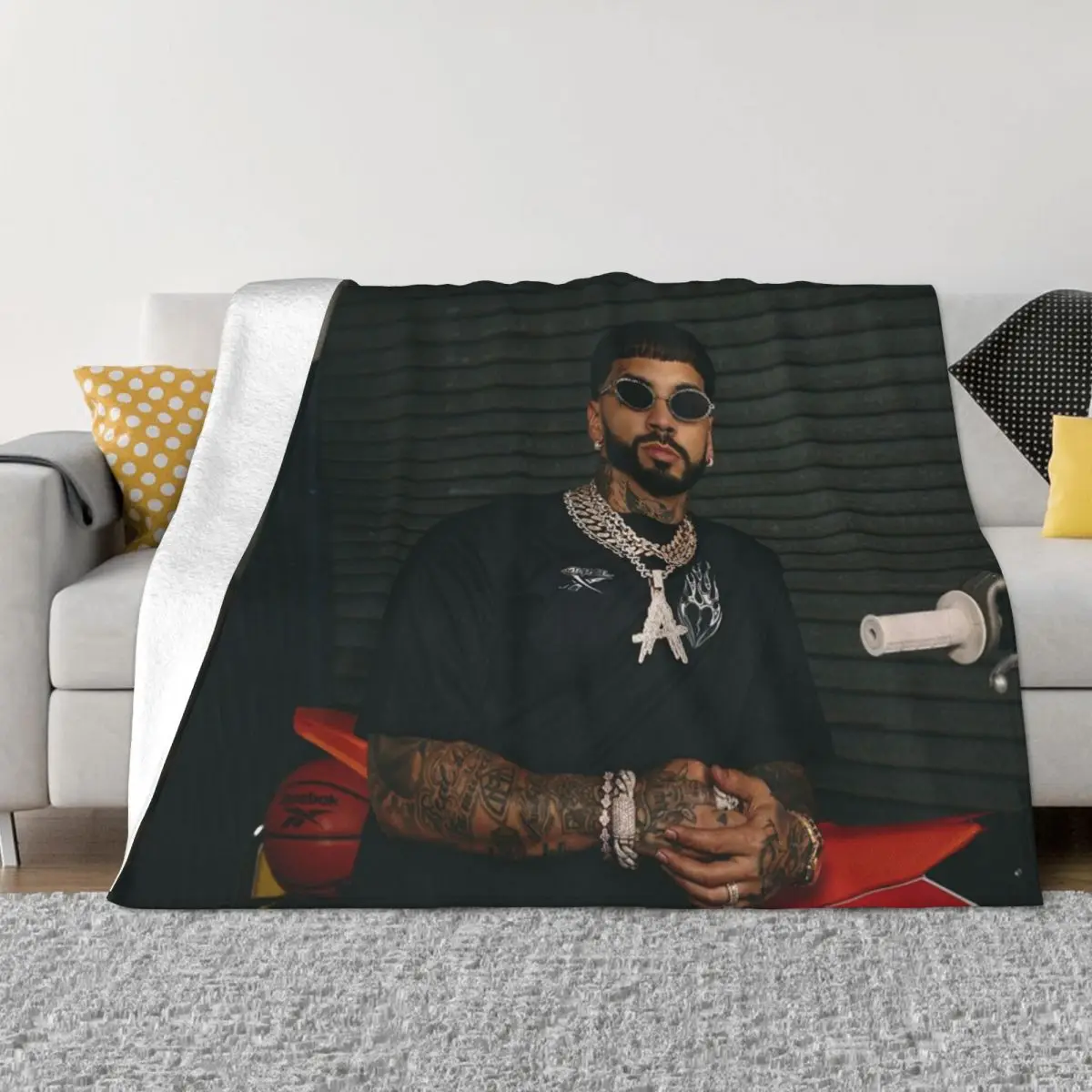 

Anuel AA 000081 Одеяло для кемпинга, комфортное теплое мягкое одеяло для дома и украшения