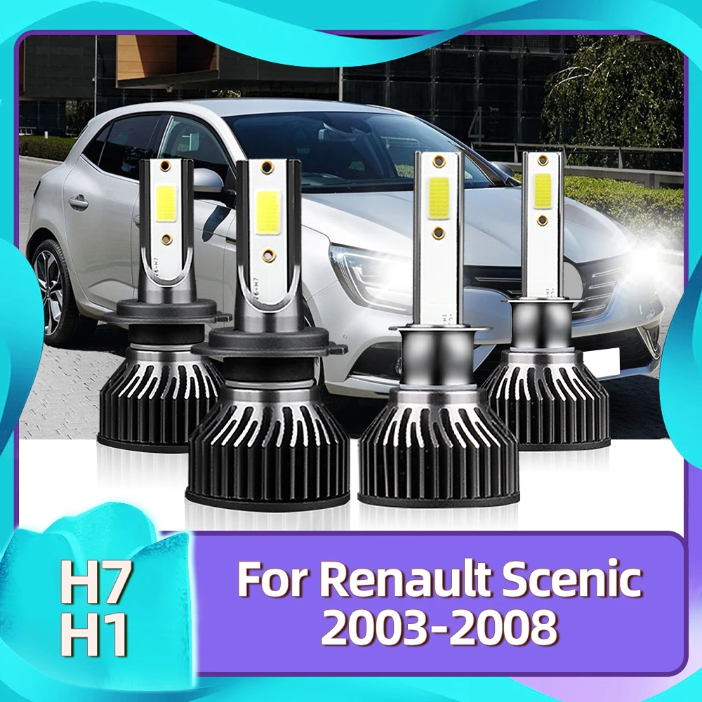 

Roadsun светодиодный фары для автомобиля 8400LM лампа яркая лампа Авто 12V H1 H7 Luces 72W набор для Renault Scenic 2003 2004 2005 2006 2007 2008