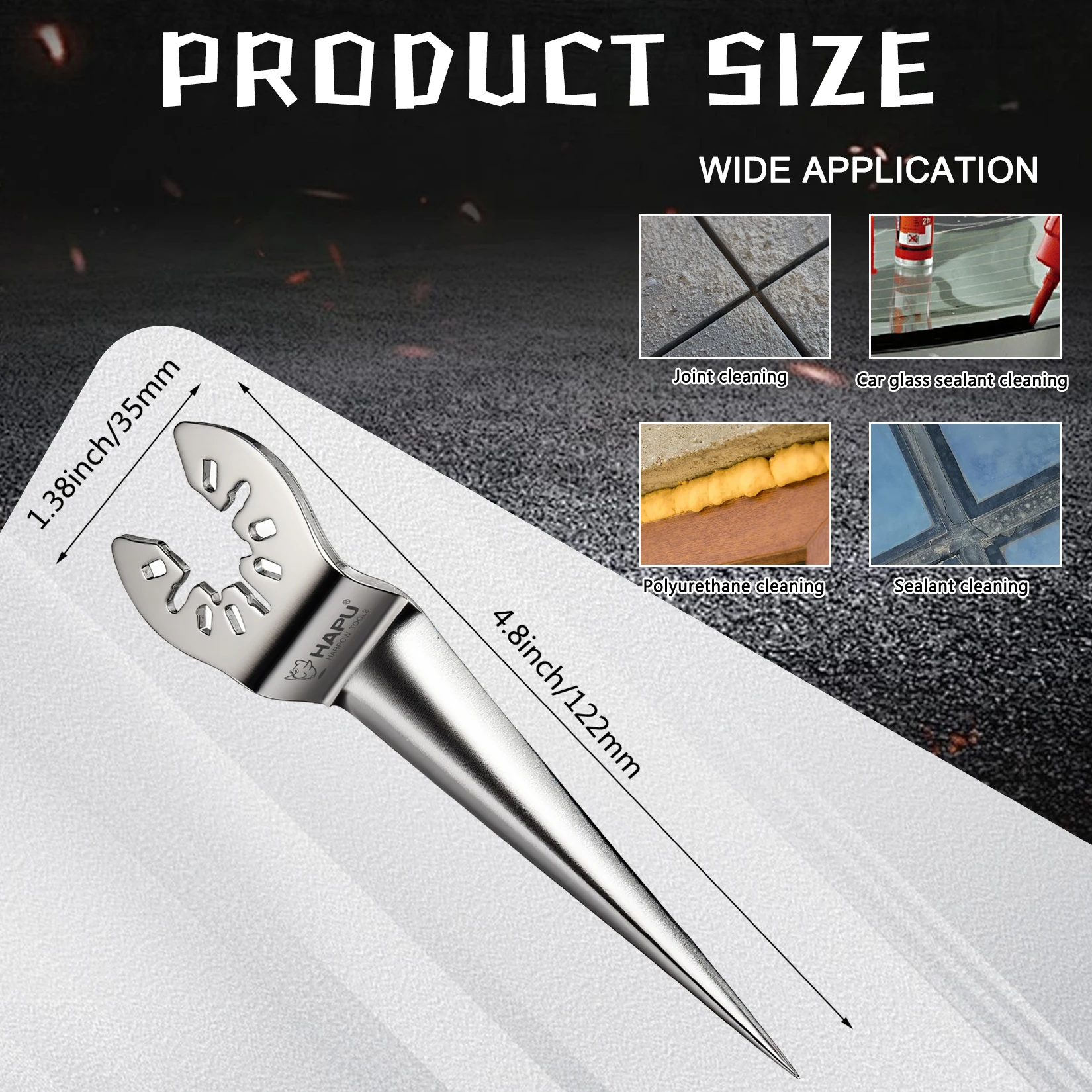 3PCS Oscillating Multi Tool Set Stainless Steel Caulk Removal Blade Windshield Remover Sealant Cutter Blade Universal Quick Fit