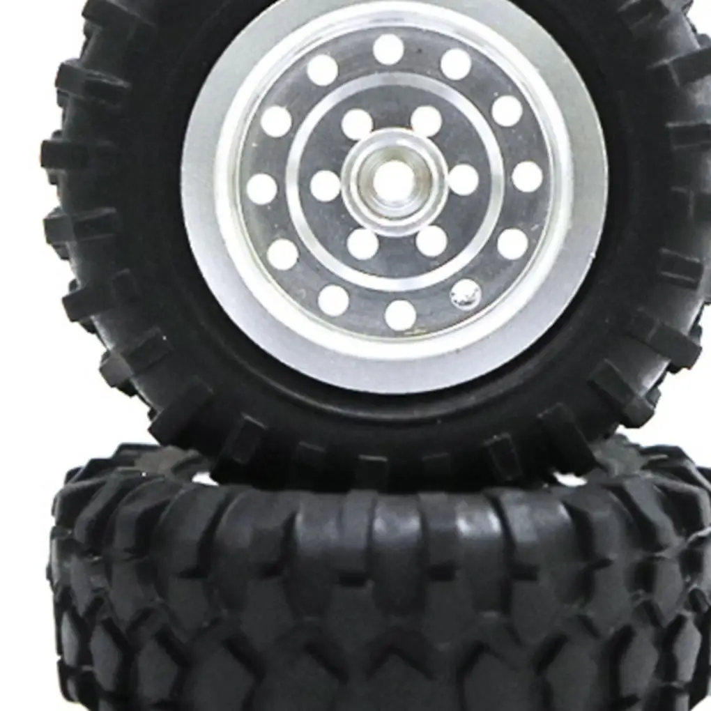 RCGOFOLLOW جنوط عجلات الإطارات RC جزء السيارة مقاومة للاهتراء Rc جنوط عجلات الإطارات ل 1/10 WPL D12 على الطرق الوعرة RC ترقية جزء فضي