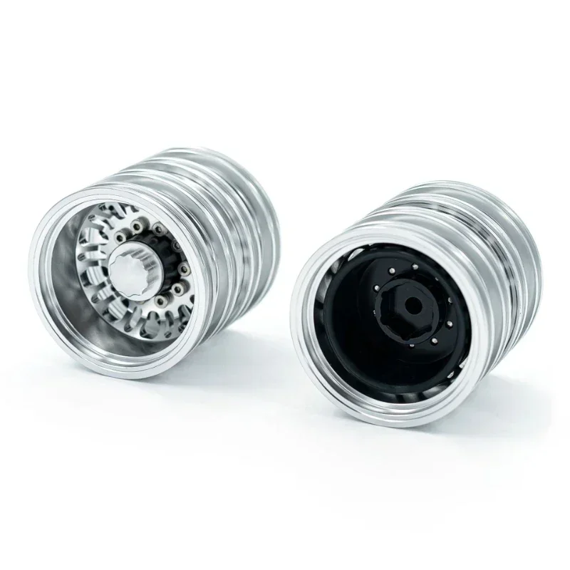 

A Pair of Metal Front and Rear Narrow Wheels for 1/14 Tamiya RC Truck Trailer Tipper Scania MAN Benz Actros Volvo Car Diy Parts