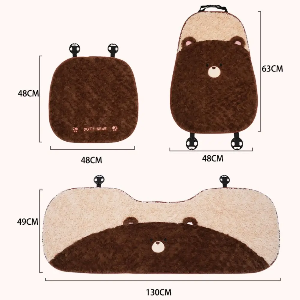 Soft Warm Bear Car Cushion Furry Universal Car Seat Cushion Non Slip Plush Car Pillow Automobile - view 6