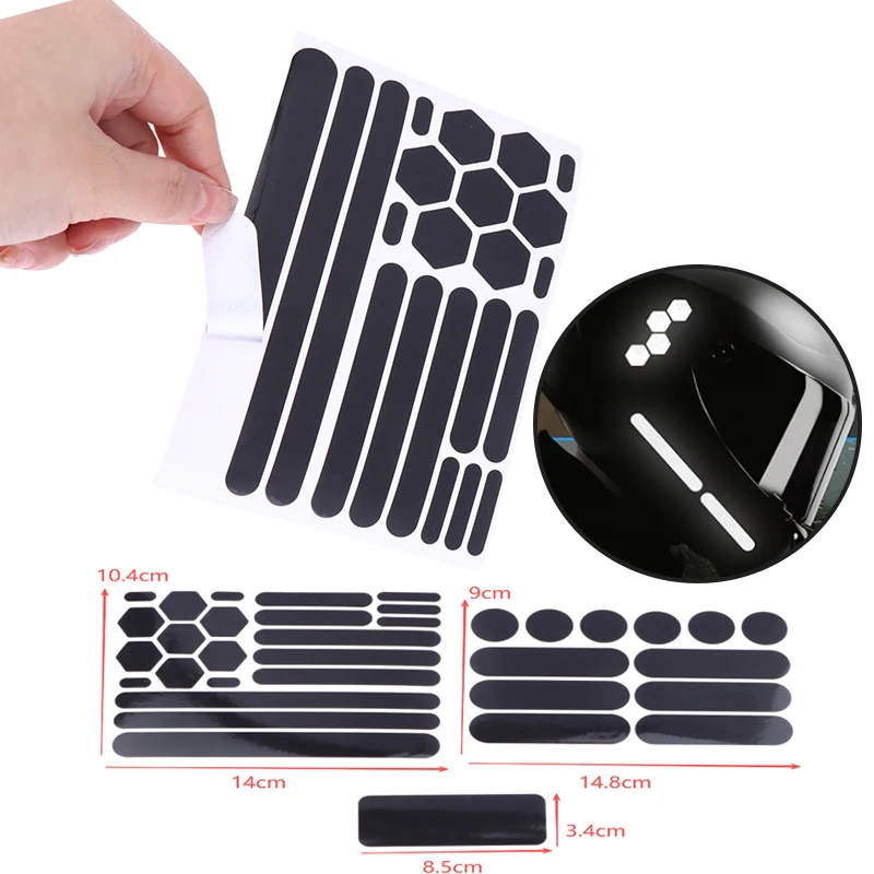 1sheet Motorcycle Helmets Invisible Black Reflective Stickers Simple And Effective Reflective Tape For Helmets Bikes