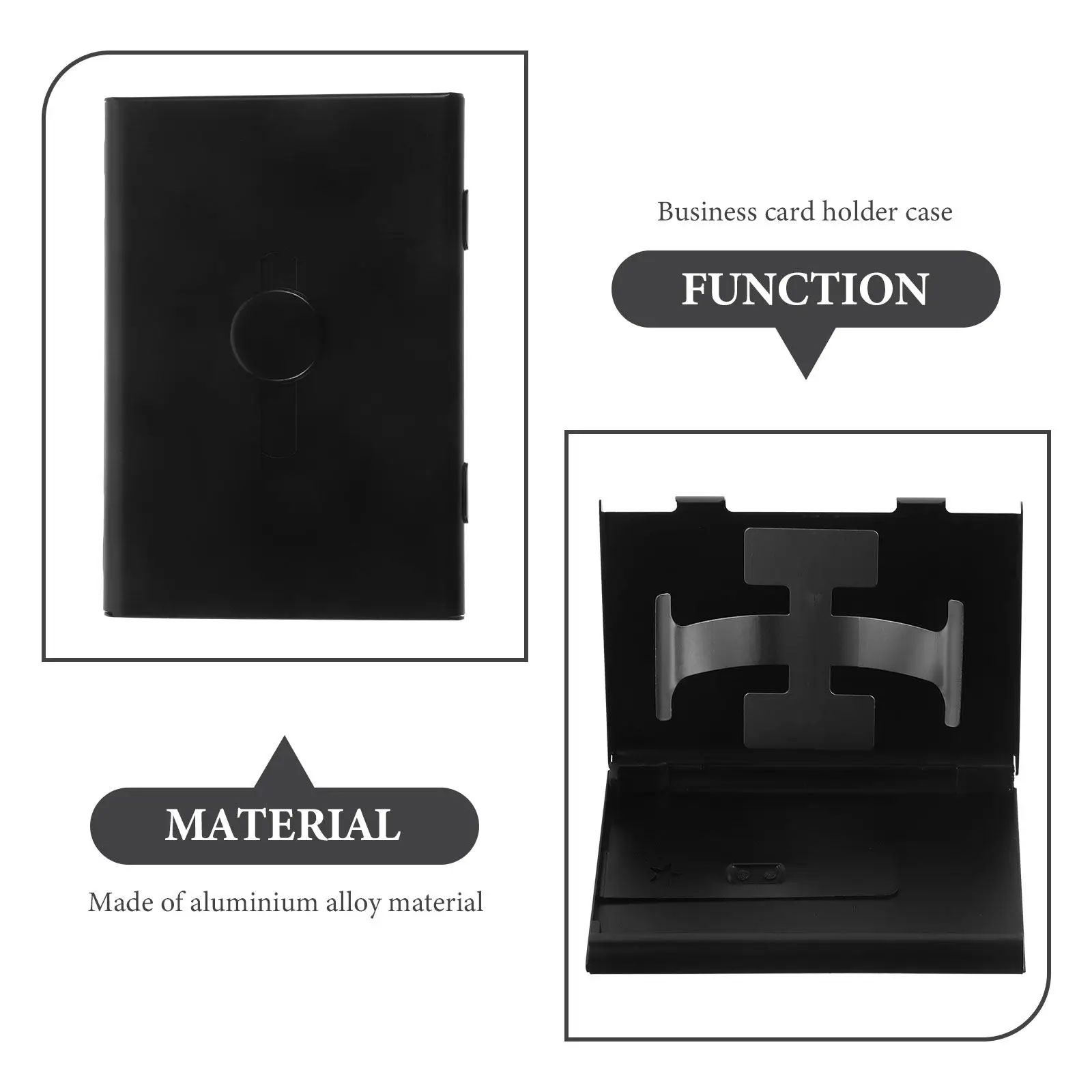 Metal Business Card Case Slim Slide Out Desktop Cards Holder for Office Accessories Visiting Cards Container Portable Organizer