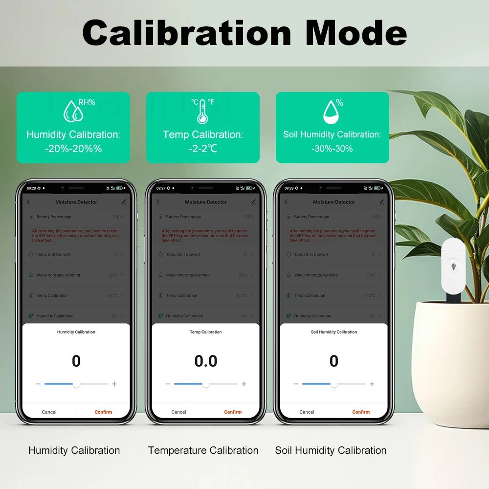 Zigbee2MQTT Zigbee3.0 Temperature Humidity Moisture Detector Smart Soil Tester Moisture Sensor Phone APP RealTime Monitor