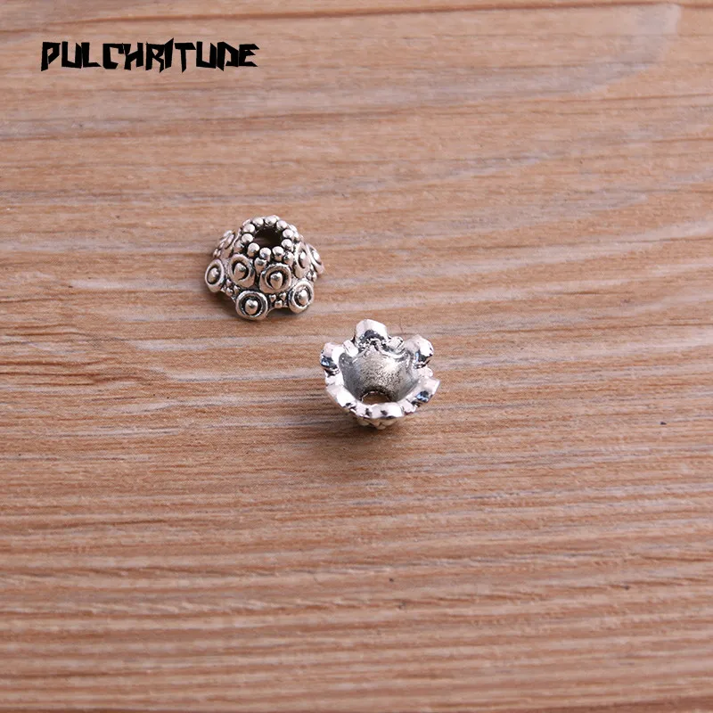 20pcs 6*11*11mm Two Color Receptacle Hollow Flower DIY Spaced Jewelry Accessories Charms For Jewelry Making