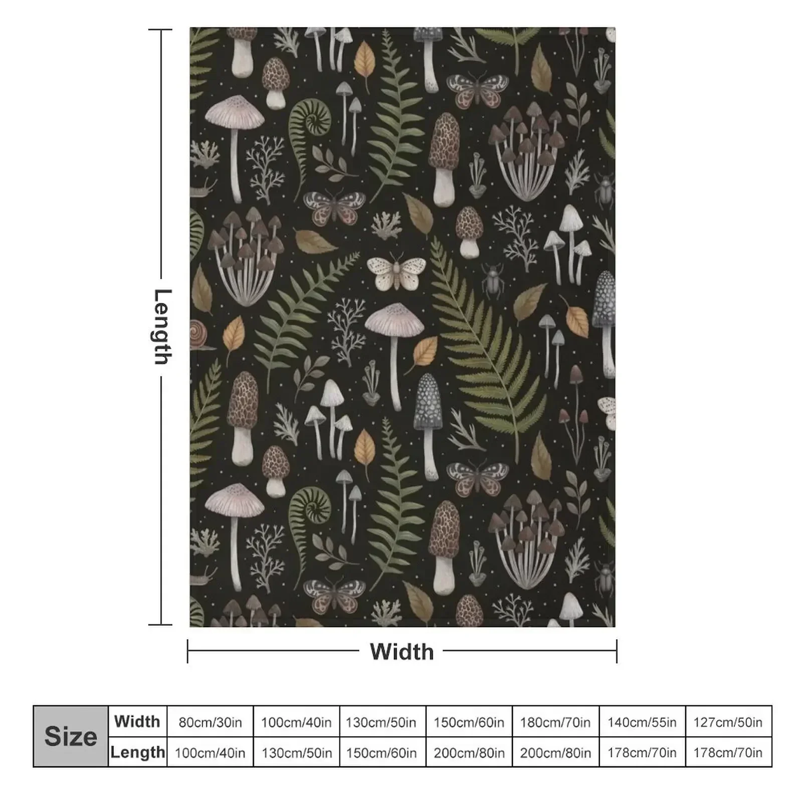 Forest Treasures Throw Blanket couch cozy soft plush fuzzy picnic outdoor blanket