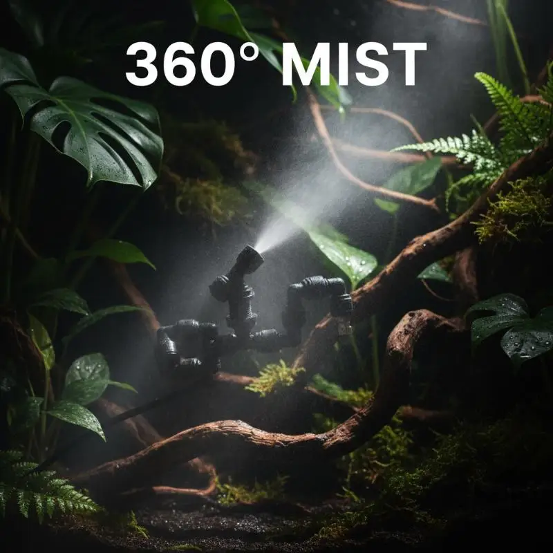 360 Rotatable Adjustable Reptile Mist Sprinkler Fogger Easy to Clean for Frog Gecko Home Reptile Raising