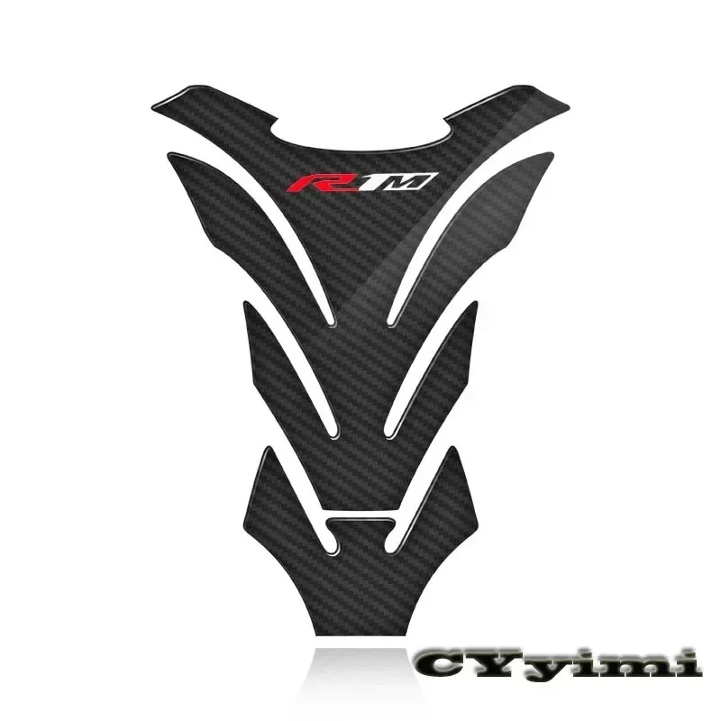 3D Carbon Fiber Motorcycle Fuel Tank Pad Cover Protective Decals Stickers For YZF R1/R1M Logo
