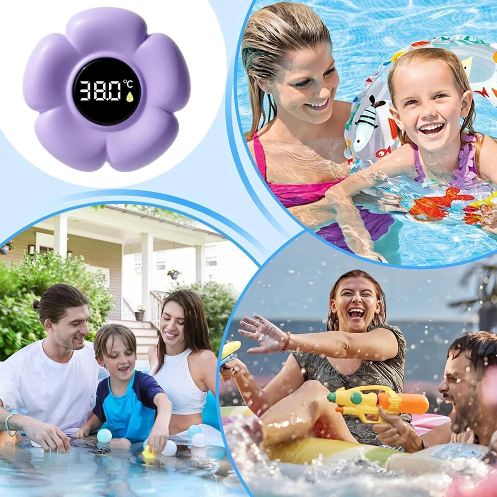 Newborns Bathtubs Safety Thermometer Auto Shut-Off Function Flower Digital Display Water Temperature Thermometers Baby Bath