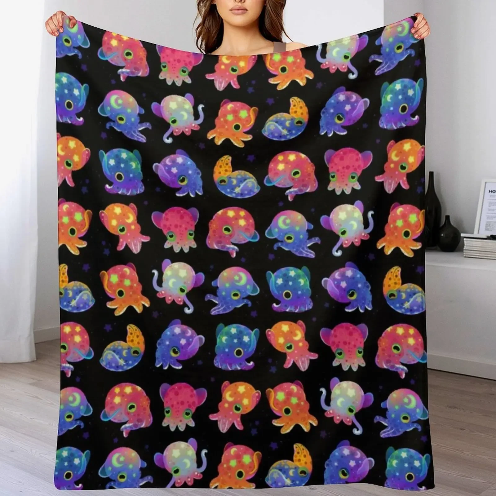 

Bobtail squid Throw Blanket Decoratives Thin christmas decoration Bed Blankets
