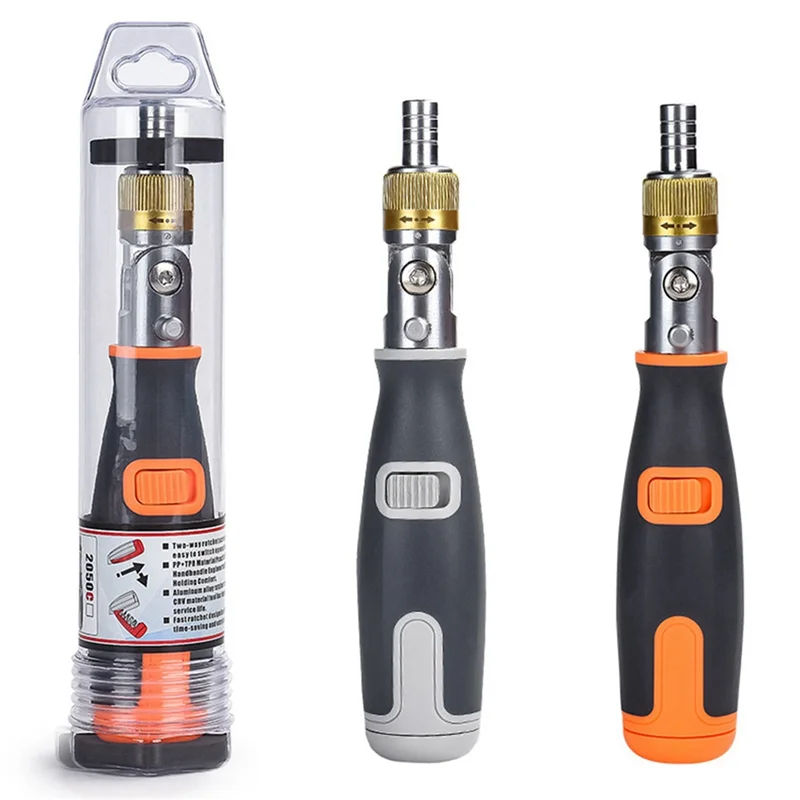 10 em 1 chave de fenda catraca s2 liga de aço 190x30mm multi-ângulo chave de fenda profissional portátil ferramentas manuais (laranja)