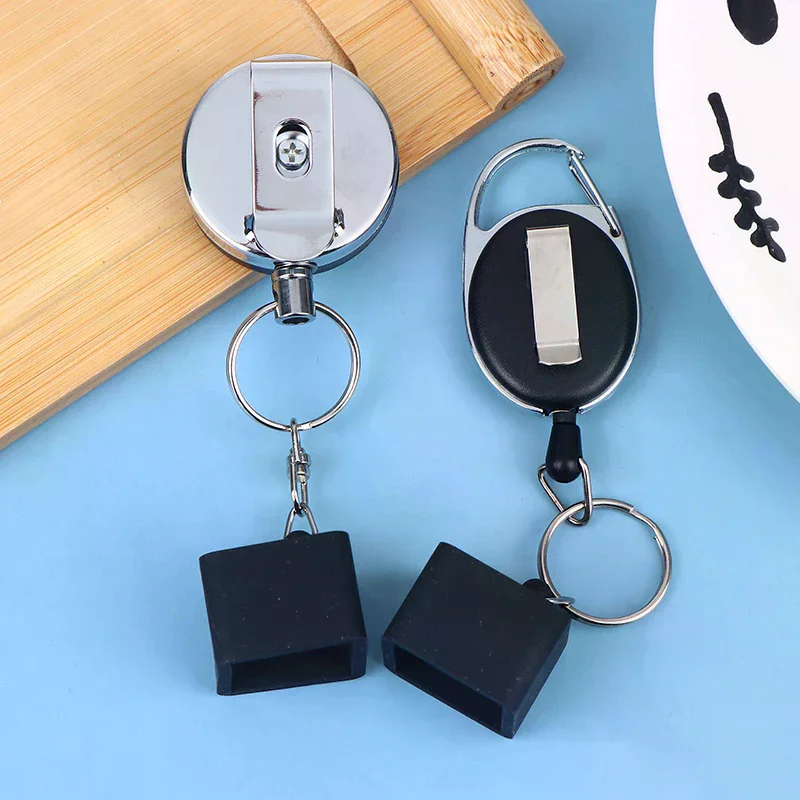 1Pc Black Billiard Telescoping Chalk Holder Snooker Pool Cue Chalk Holder Keychain Retractable Rope Chalk Holder W Mounting Clip
