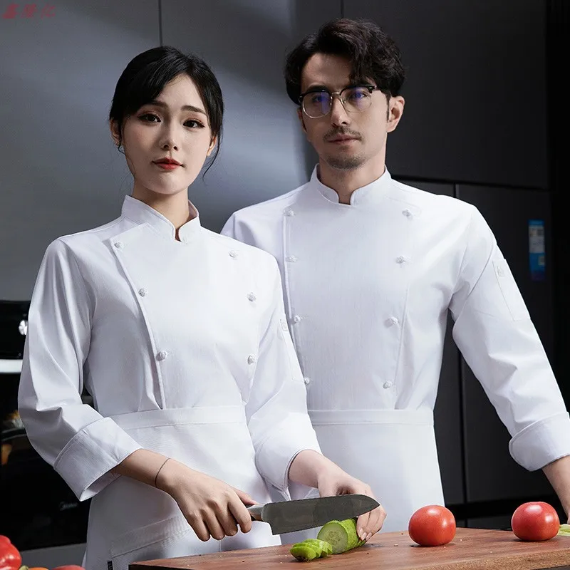 ホテルレストランシェフ作業服長袖ケーキショップベーカーウエスタンレストランステーキハウス秋シェフジャケット