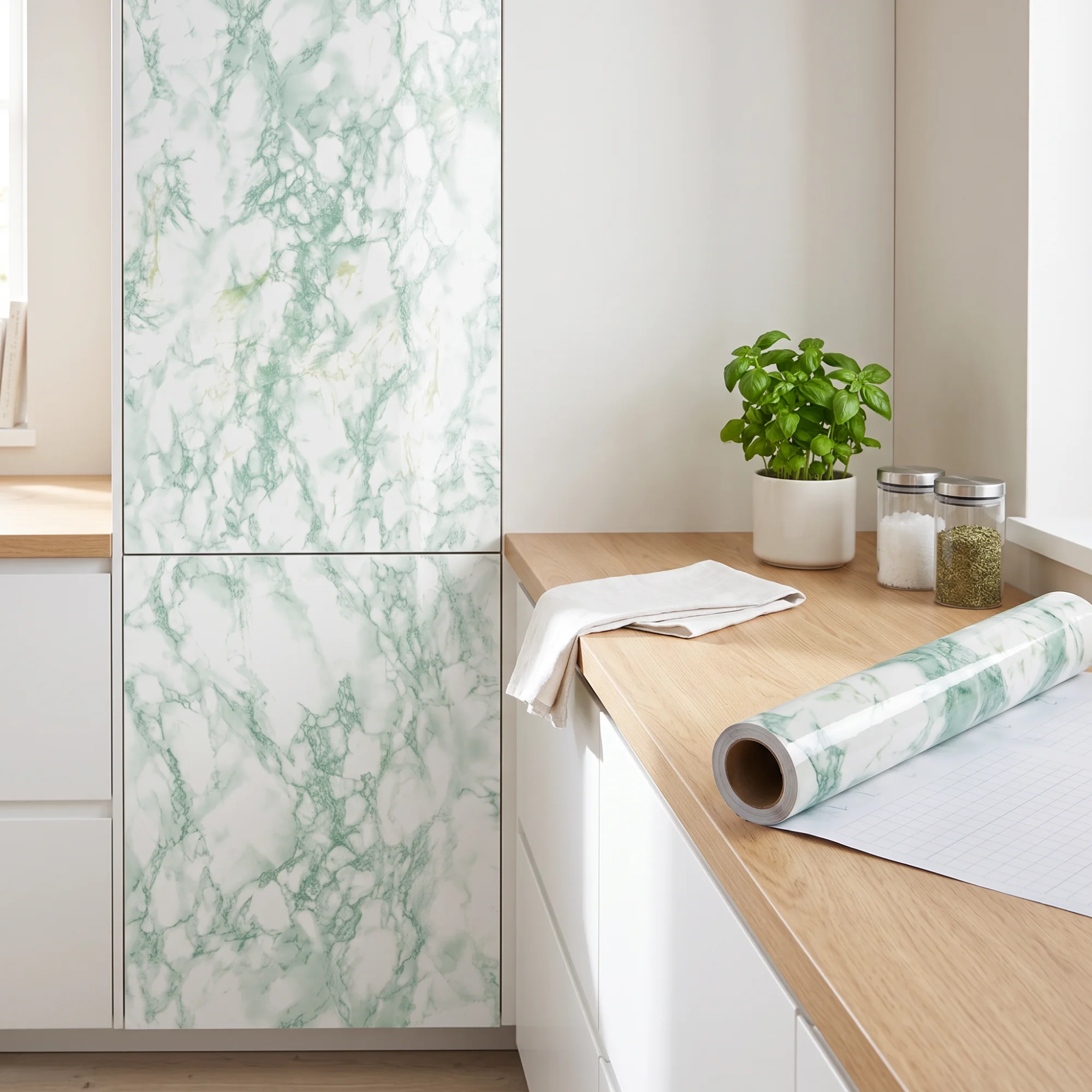 55cm Wide Marble Self-Adhesive Contact Paper Waterproof Oilproof Vinyl Wallpaper for Kitchen Cabinet Bathroom Furniture Decor
