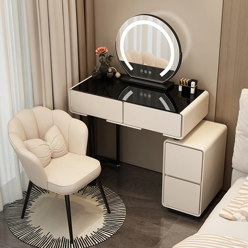 البني الأوروبي خلع الملابس الجدول تخزين الإضاءة الملابس مرآة خلع الملابس الحديثة أوروبا البريد ماكياج الأثاث غرفة نوم