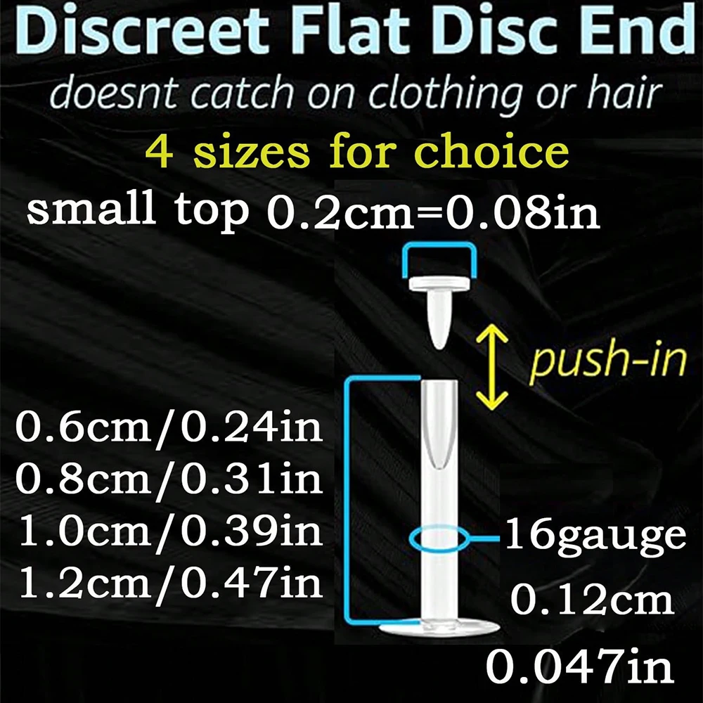 10pcs Clear Bioflex Labret Piercing Retainers