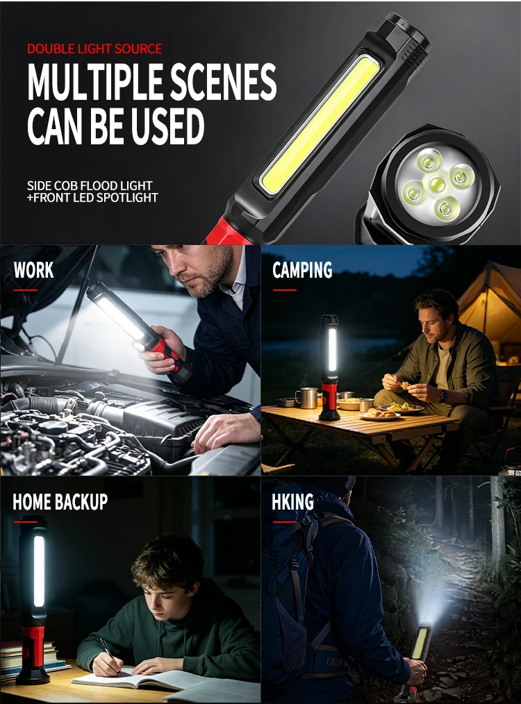Autoreparatur-Arbeitsleuchte COB Wiederaufladbare Handinspektionsleuchte Notbeleuchtung LED-Arbeitsleuchte – Detail 2