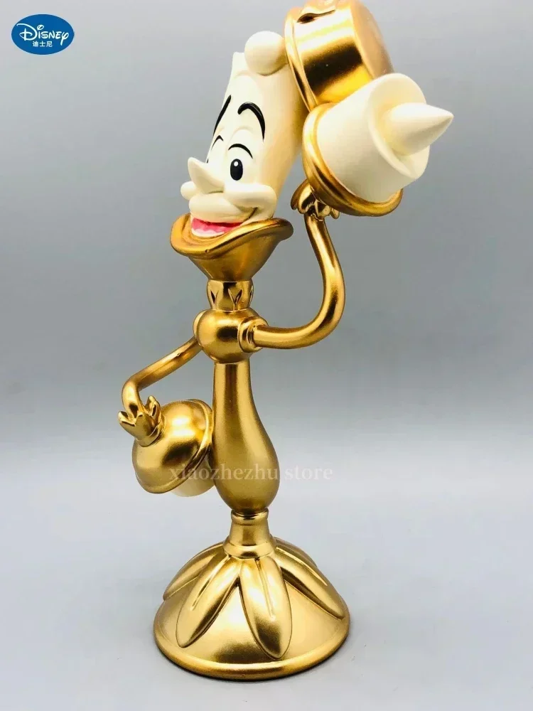 Disney Hot Toy Beauty And The Beast Action Figures Cogsworth Mr Clock Lumiere Candle Lamp Statue Figure Home Decoration