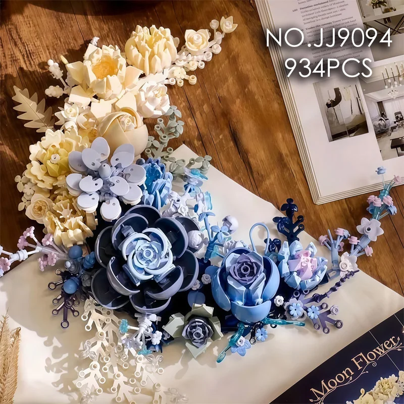 

Creative Expert Eternal Moon Flowers Building Blocks Home Decoration Wall Hanging Rose Bouquet DIY Bricks Girls Valentine Gifts