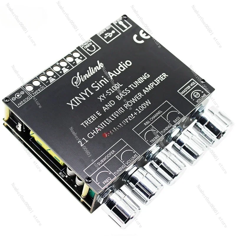 

12V/24V 2.1-channel Bluetooth Digital Amplifier Module 50 * 2+100W High-power Car Audio Amplifier Board