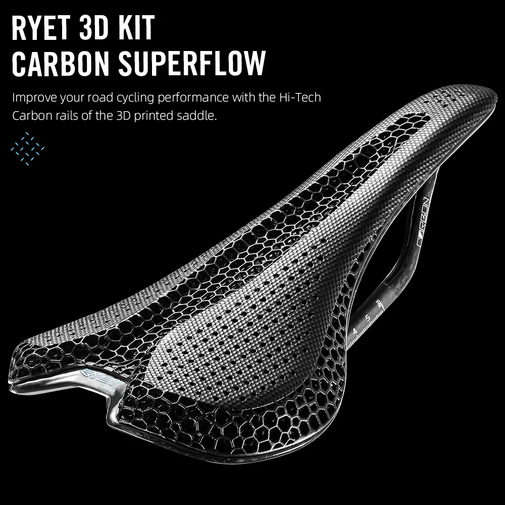 RYET Carbon 3D Printed Saddle Ultralight 7*9 Bike Seating For Men