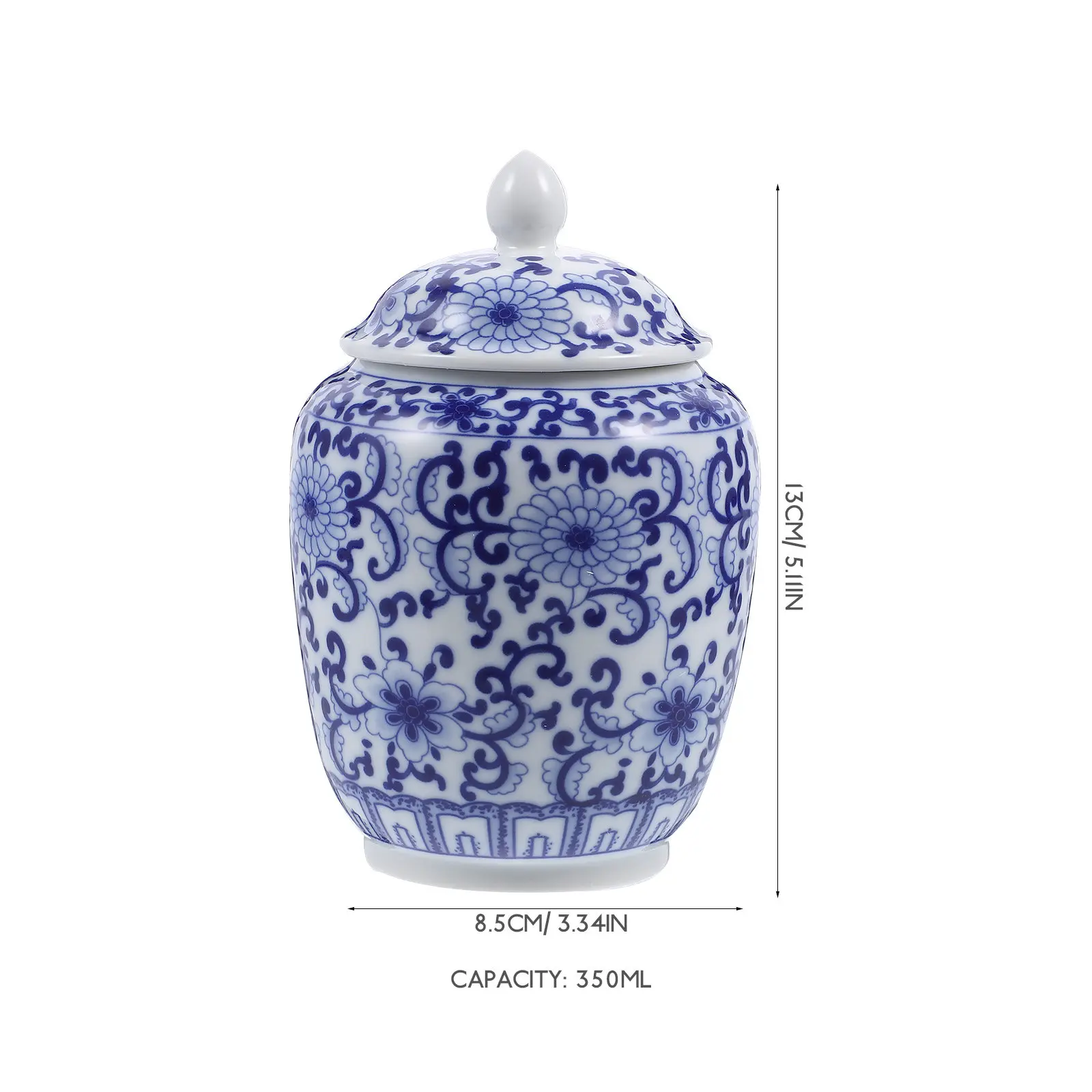 Ceramic Tea Jar Container Food Jar Storage Sealed Loose Canister Vintage Chinese Style Multi-function Kitchen Decor