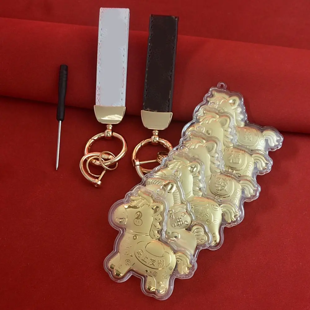 Creative Golden Horse Accessories Year of Horse Mascot Dolls Gold Pony Keychain Accessories Cartoon Kawaii