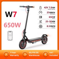 Electric Scooter W7 650W Motor 42V 7.8AH Battery EScooter 8.5\