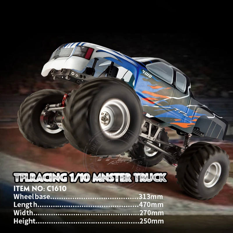 TFL 1/10 Racing RC Crawler Zdalnie sterowany Monster Truck C1610 ZESTAW CNC Metalowe podwozie Zabawki zewnętrzne dla chłopca Prezent TH05186-SMT6