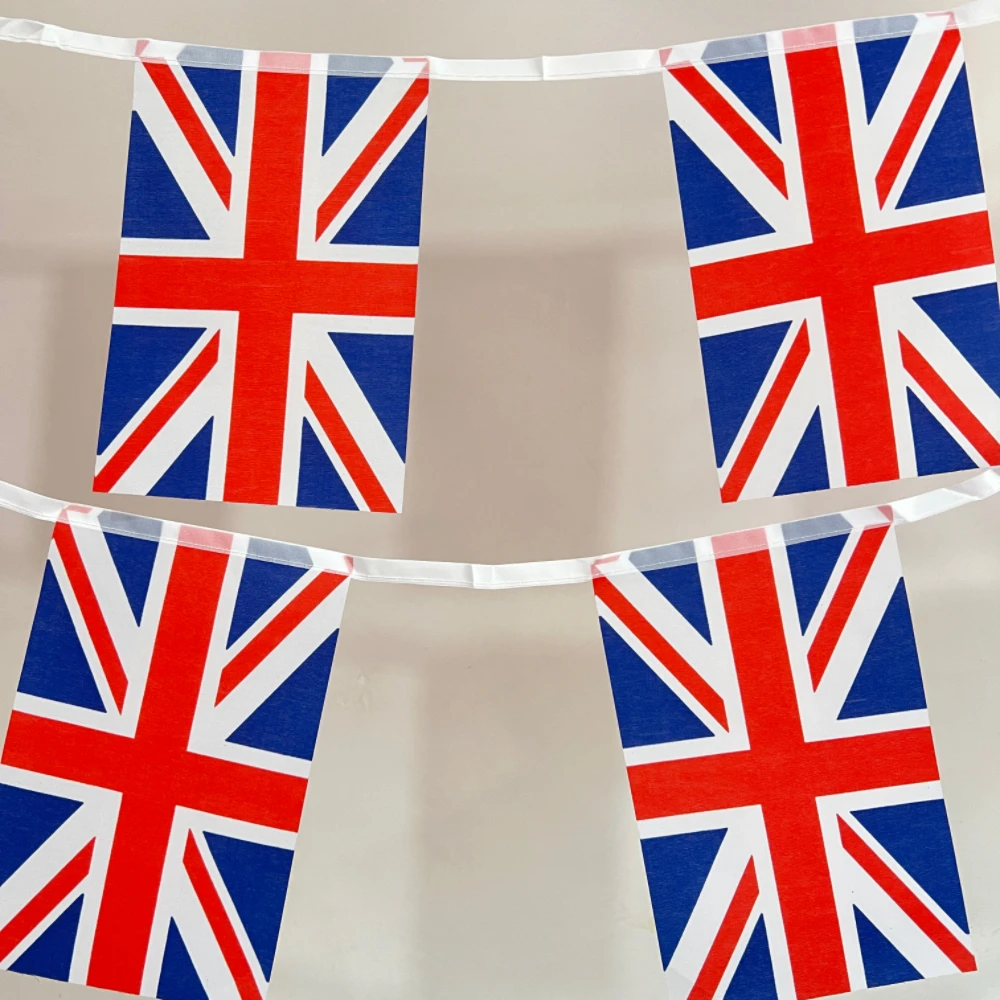 14x21cm20pcs  UK United Kingdom British FlagHanging Triangle String Jubilee Decorations Pennant Kingdom Flags