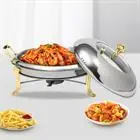 Stainless Steel Chafer Chafing Dish Set Buffet Catering Food Warmer & Lid Gold