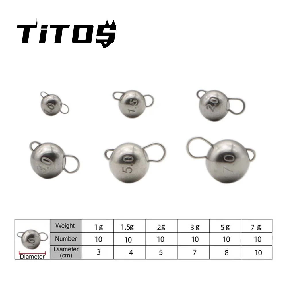 TITOS Tungsten Cheburashka Sinker Jig Head Weight,1G-30G Plain Bass Fishing Soft Worm Bait Accessories