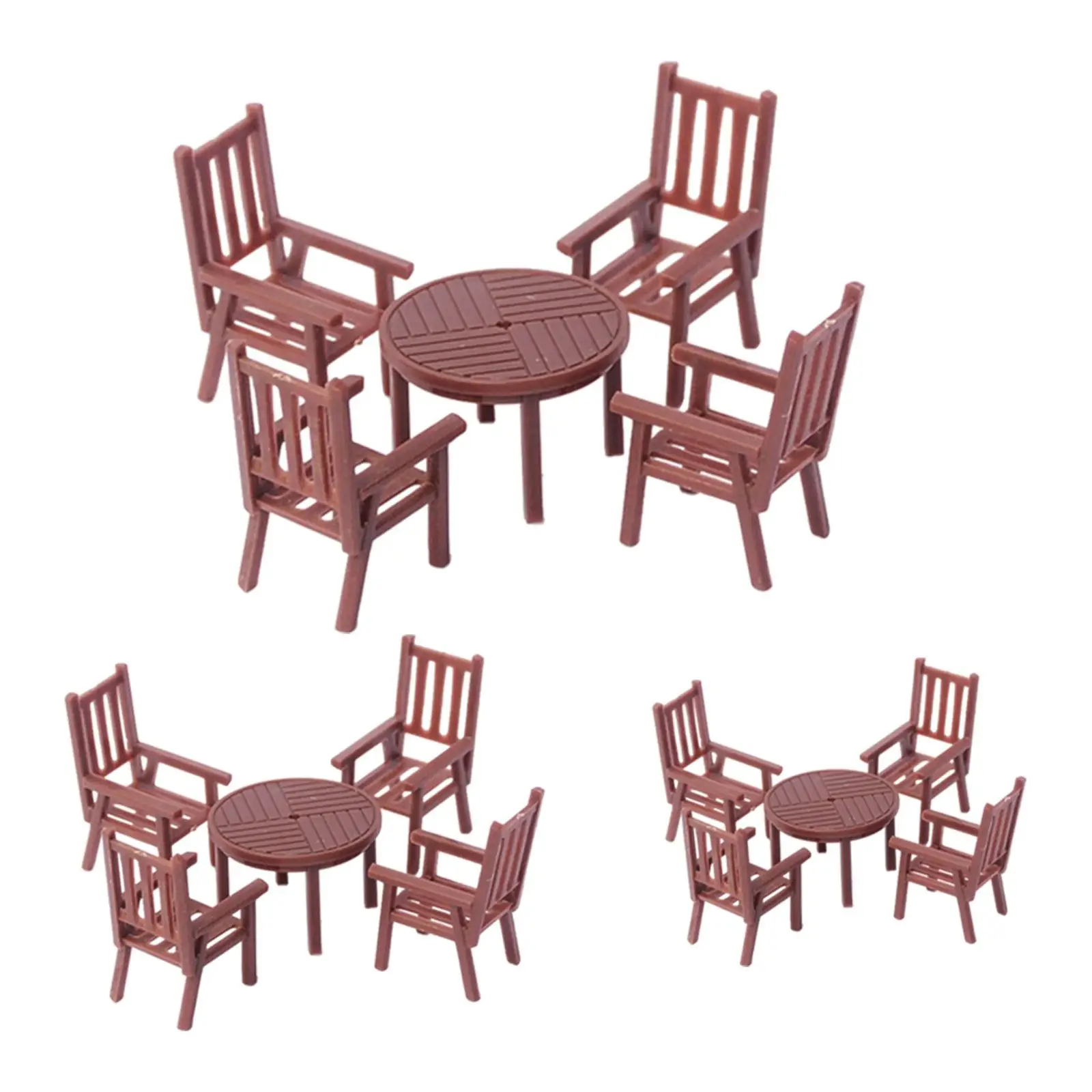 소형 테이블 의자 세트 모델 기차 철도 미니 식탁 가구