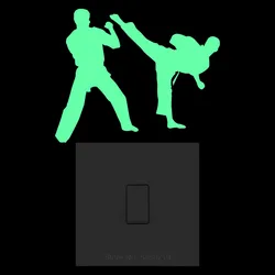 Boxing Club Taekwondo Karate Kick Exercises Sticker Combat Poster Boy Bedroom Wall Switch Decoration Glow Sticker Car Sticker
