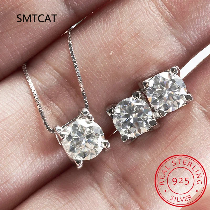 3ct D Clolor Real Moissanite Jewelry Sets Women\'s Sterling Silver 925 Earrings Necklace For Women Bridal Set Gifts