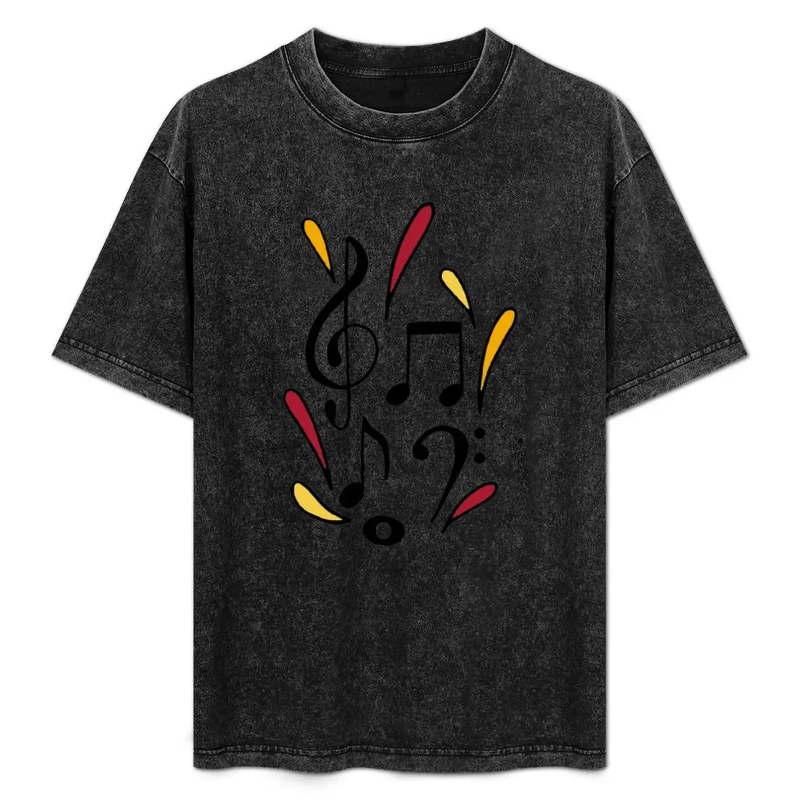 

Music Notes | Music Notes Pattern | Musical | Warm Palette T-Shirt Basic Solid Color Casual Tee Shirt