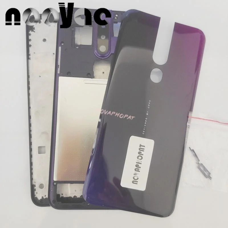LCD Faceplate Frame Middle Bezel For Oppo F11 Pro Battery Cover Back Rear Door Full Housing Camera Glass Lens Side Key Button