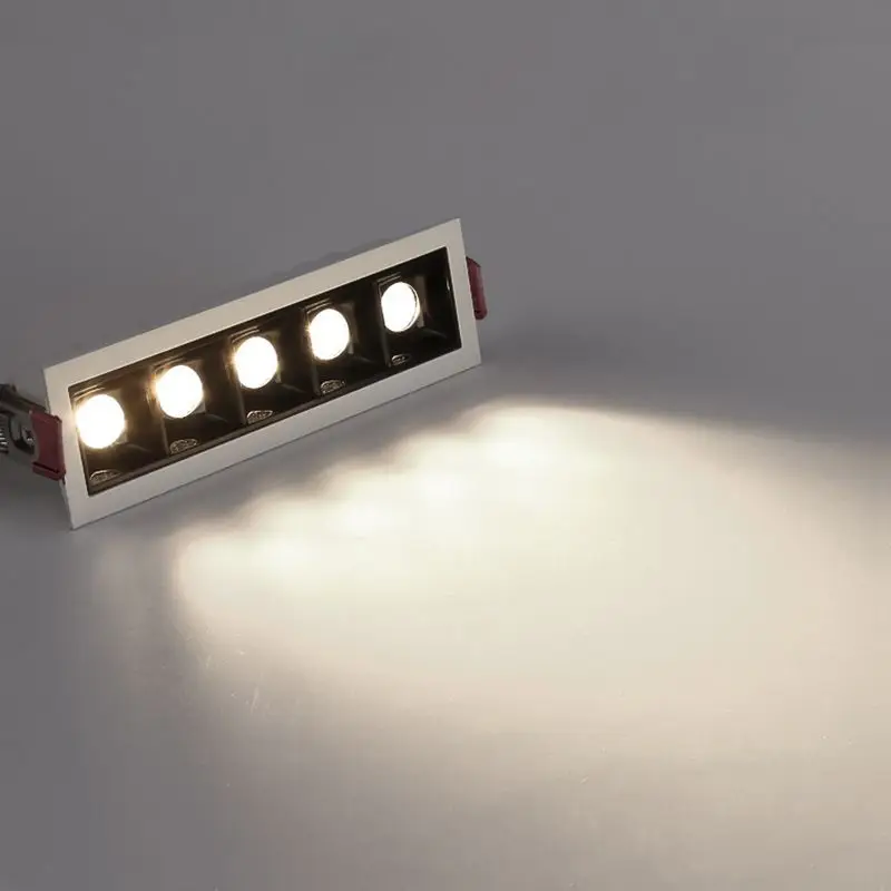 Spot Lumineux LED Rectangulaire Encastrable pour le Plafond, Barre de Lumière Linéaire avec Puce OSRAM, 10/20/30W, AC 110/220V