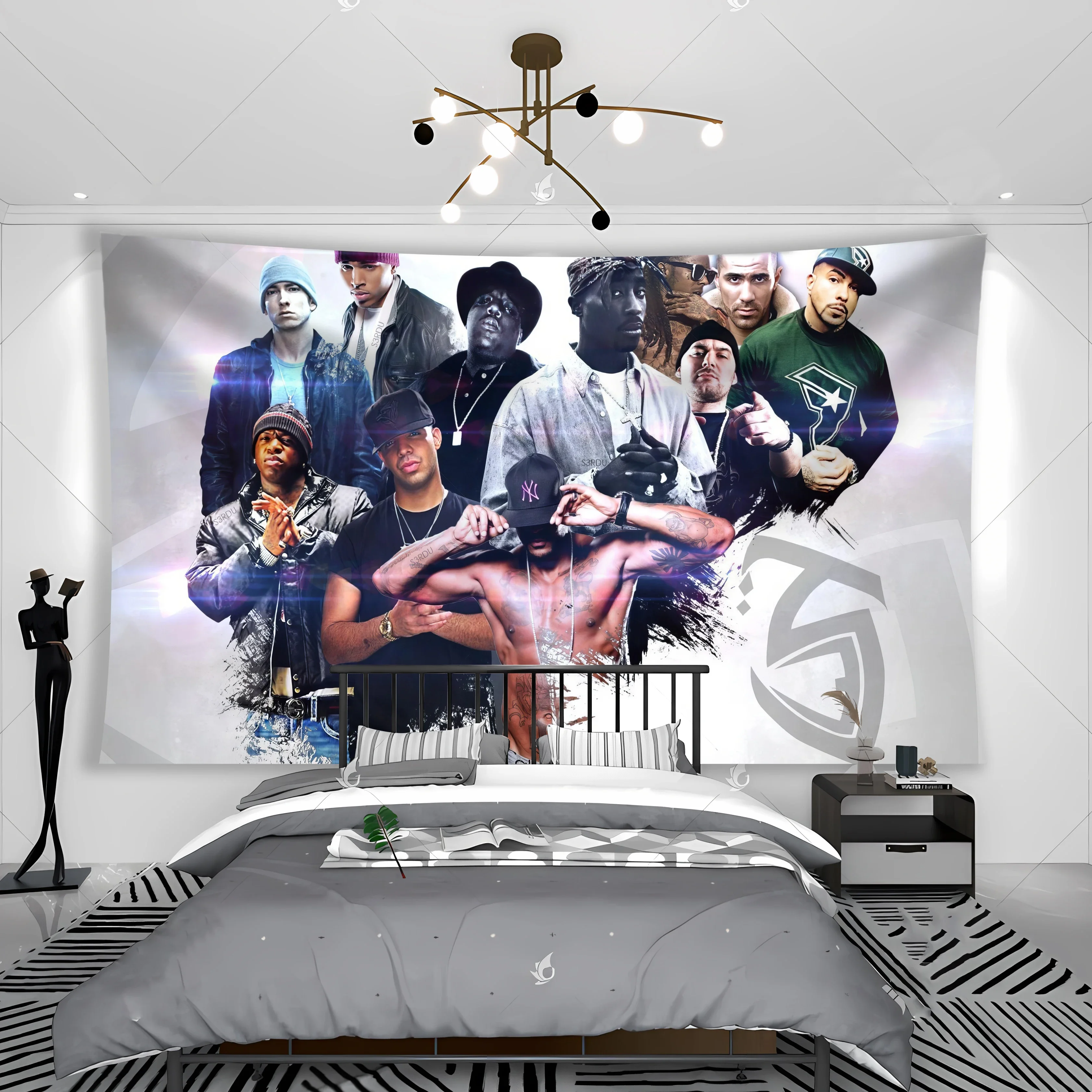 Tapestry Banner Music para decoração de casa, I'M, Hip Hop, Rapstar, Tupacs, Rock, Clube, Sala, Cabeceira, EM