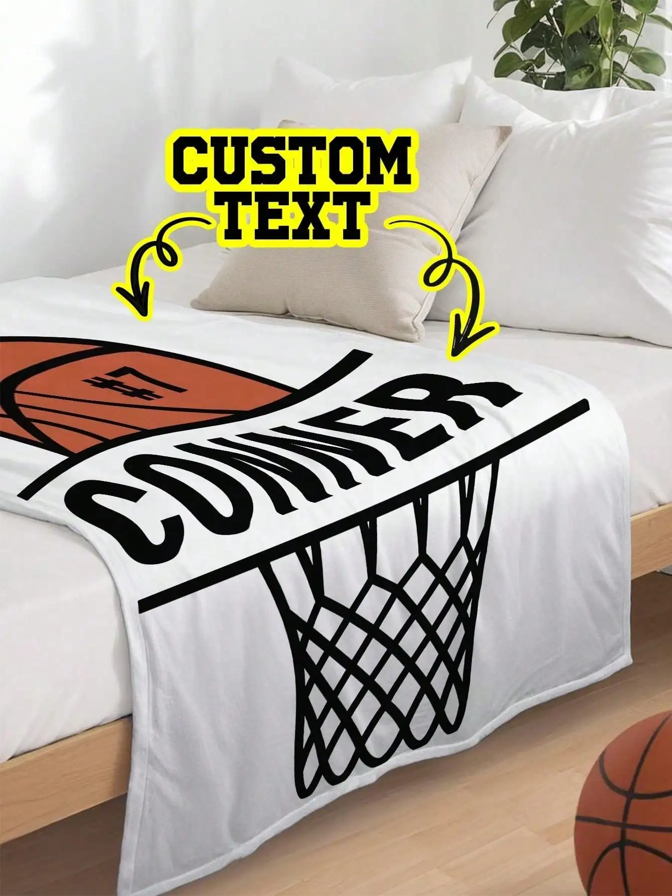 1pc Custom Basketball Blanket Personalized Name 3 Styles Sports Throw Gift For Teenager Boyfriend Husband Birthday Christmas