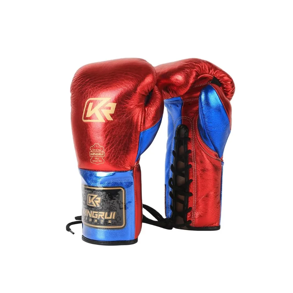 Fight shop hot sale boxing gloves with glossy cowhide  leather OEM cheap price fighting gloves for boxing men and women