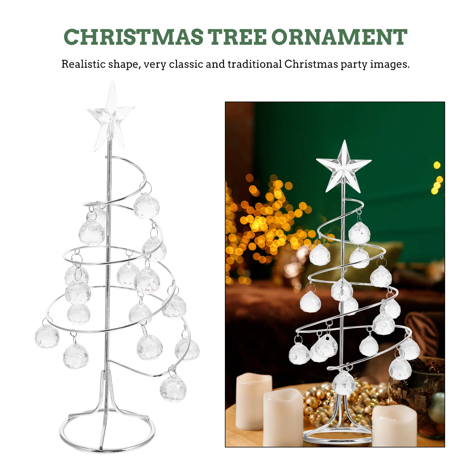 

Christmas Tree Ornaments Centerpiece Decoration Decorate Indoor for Iron Tabletop Mini Xmas Home