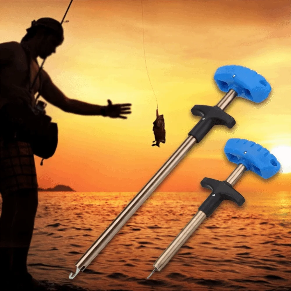 Portable T Shaped Fish Hook Remover Aluminum Alloy Two Size Fish Dehooker Lightweight Hook Detacher Freshwater Fishing