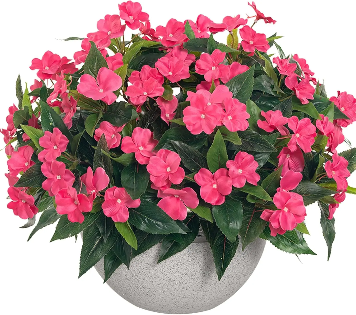

Artificial Impatiens Bouquet for Outdoor Decor, UV Resistant Fake Flowers 15.7" 8PCS