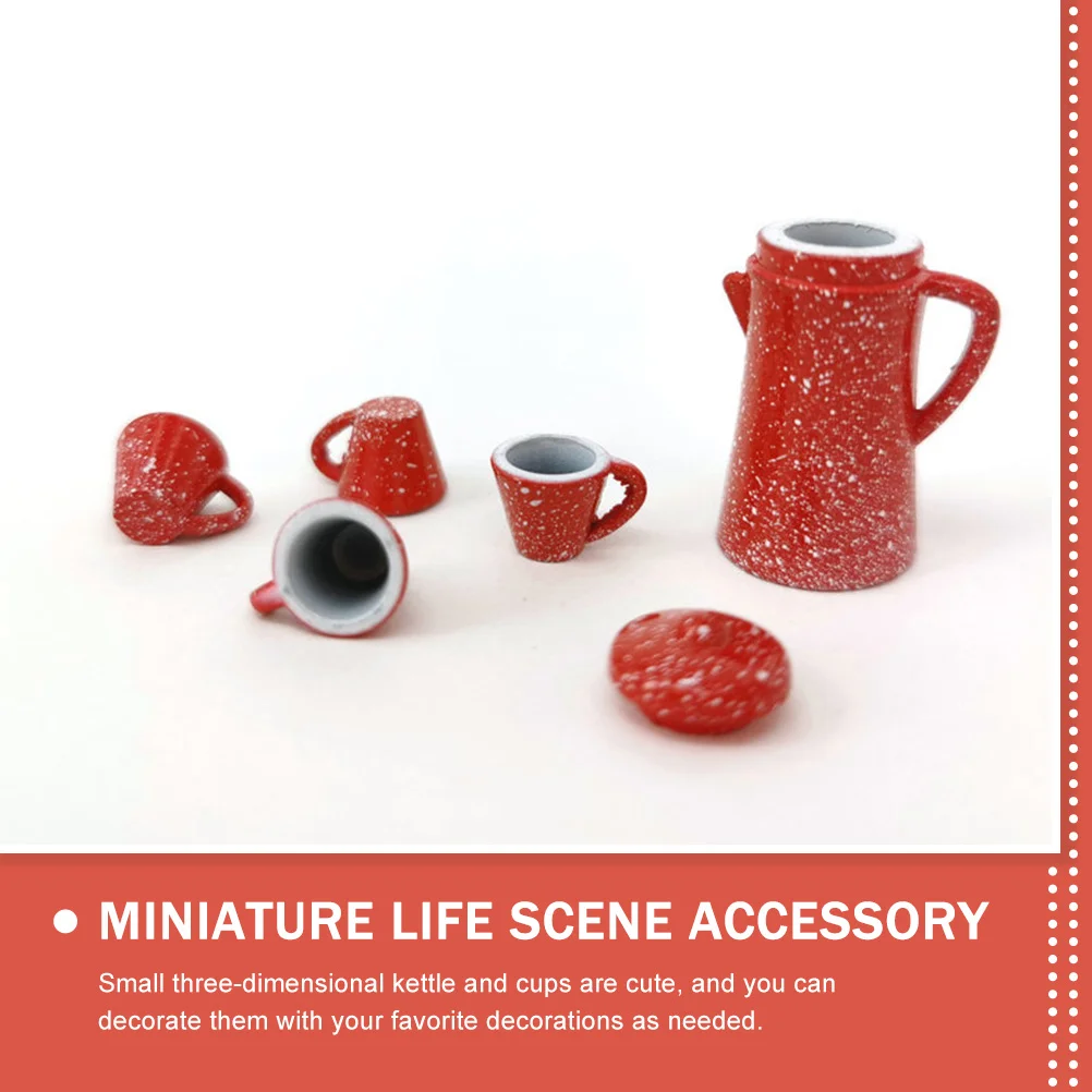 Mini Teapot Teacup Miniature Cups Kitchen Pretend Play Toys for House Kettle Accessories Life Scene Accessory Furniture Model